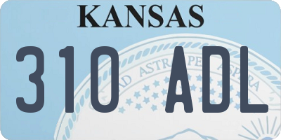 KS license plate 310ADL