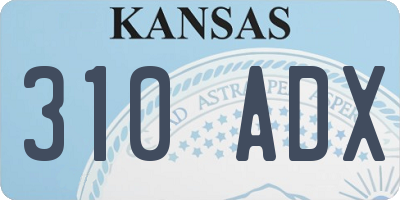 KS license plate 310ADX