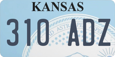 KS license plate 310ADZ