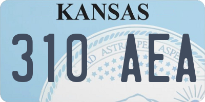 KS license plate 310AEA