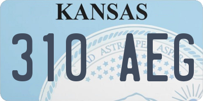 KS license plate 310AEG