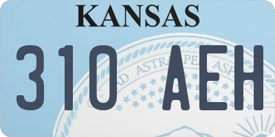 KS license plate 310AEH