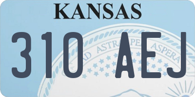 KS license plate 310AEJ