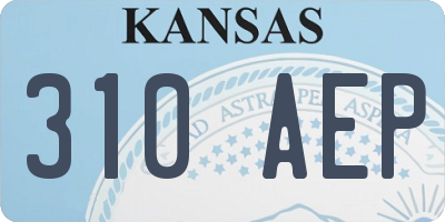 KS license plate 310AEP