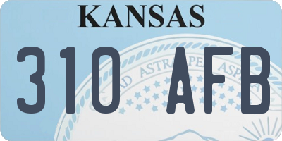 KS license plate 310AFB
