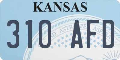 KS license plate 310AFD