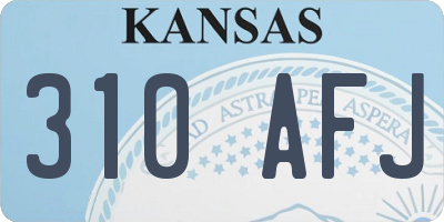 KS license plate 310AFJ
