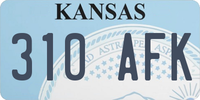 KS license plate 310AFK