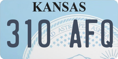 KS license plate 310AFQ