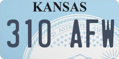 KS license plate 310AFW