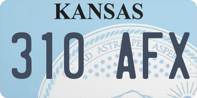 KS license plate 310AFX