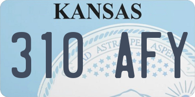 KS license plate 310AFY