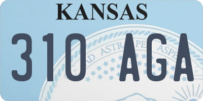 KS license plate 310AGA