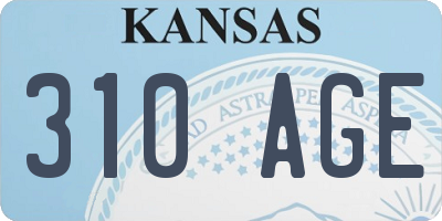 KS license plate 310AGE