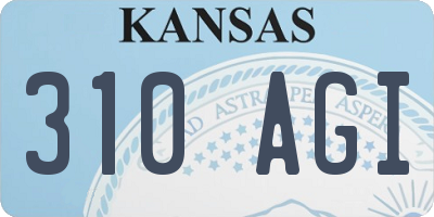 KS license plate 310AGI
