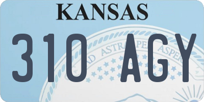 KS license plate 310AGY