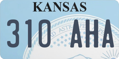 KS license plate 310AHA