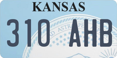 KS license plate 310AHB
