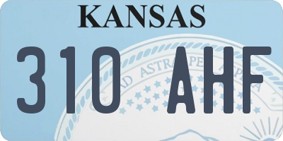 KS license plate 310AHF