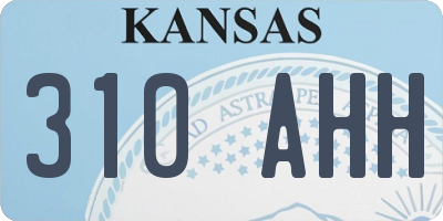 KS license plate 310AHH