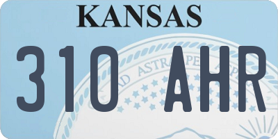 KS license plate 310AHR