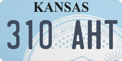 KS license plate 310AHT