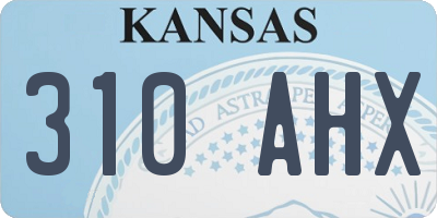 KS license plate 310AHX