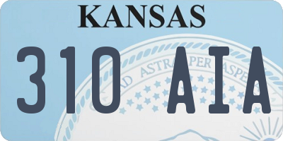 KS license plate 310AIA