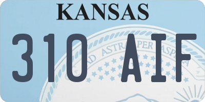 KS license plate 310AIF