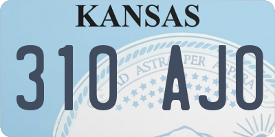 KS license plate 310AJO