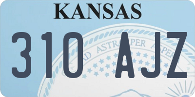 KS license plate 310AJZ