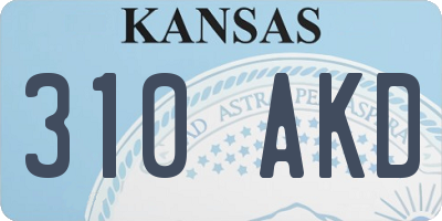 KS license plate 310AKD