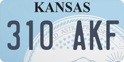 KS license plate 310AKF