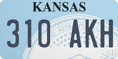KS license plate 310AKH
