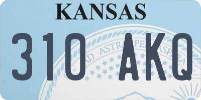 KS license plate 310AKQ