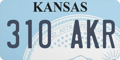 KS license plate 310AKR