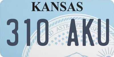 KS license plate 310AKU