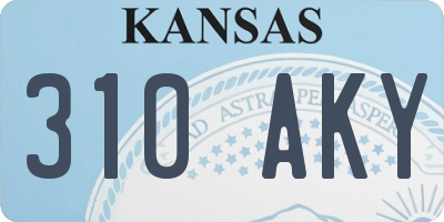 KS license plate 310AKY