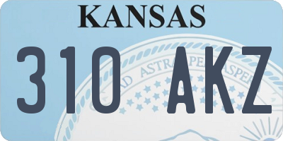KS license plate 310AKZ