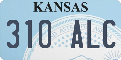 KS license plate 310ALC