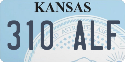 KS license plate 310ALF