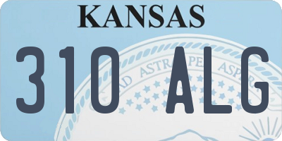 KS license plate 310ALG