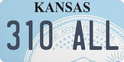 KS license plate 310ALL