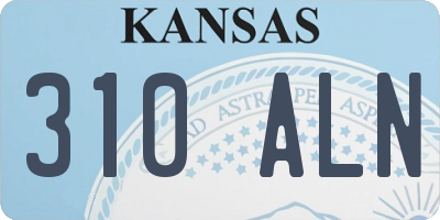 KS license plate 310ALN
