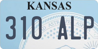 KS license plate 310ALP