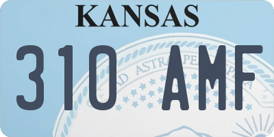KS license plate 310AMF