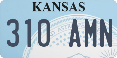KS license plate 310AMN
