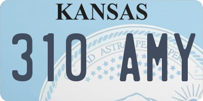 KS license plate 310AMY
