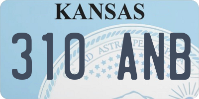 KS license plate 310ANB