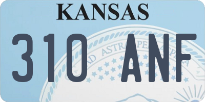 KS license plate 310ANF